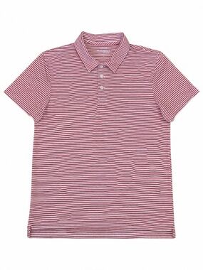 J.Crew Performance Golf Polo Shirt Men’s Large Red White Stripe Stretch Preppy